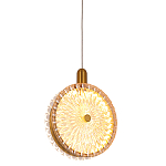 Подвесной светильник с плафоном из рельефного стекла Peony Glass Bronze  варинант исполнения - 1 | Loft Concept в Ростове-на-Дону