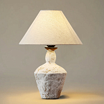 Настольная лампа с керамическим фактурным основанием и тканевым абажуром Eastern Tale варинант исполнения - 2 | Loft Concept в Ростове-на-Дону