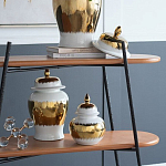 Ваза белая с крышкой и золотистыми фрагментами Chinoiserie Ceramics варинант исполнения - 2 | Loft Concept в Ростове-на-Дону