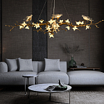 Люстра в виде золотой ветки с цветами и птичками Marvelous Garden варинант исполнения - 3 | Loft Concept в Ростове-на-Дону