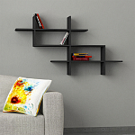 Полка фигурная подвесная цвета антрацит HALIC BOOKCASE ANTHRACITE варинант исполнения - 1 | Loft Concept в Ростове-на-Дону