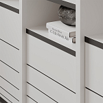 Стеллаж прямой ассиметричный с полками и 4-мя дверцами ARYA BOOKCASE WHITE варинант исполнения - 6 | Loft Concept в Ростове-на-Дону