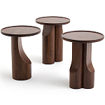 Круглый приставной стол из массива ореха Balu Wooden Side Table варинант исполнения - 5 | Loft Concept в Ростове-на-Дону