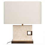 Настольная лампа с прямоугольным основанием из натурального камня c тканевым абажуром Lapis Tiburtinus варинант исполнения - 1 | Loft Concept в Ростове-на-Дону