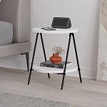 Стол приставной с 2-мя круглыми белыми столешницами ESSEL SIDE TABLE WHITE варинант исполнения - 4 | Loft Concept в Ростове-на-Дону