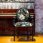 Стул с подлокотниками из натурального бука с изображением птиц и цветов Blooming Birds варинант исполнения - 2 | Loft Concept в Ростове-на-Дону