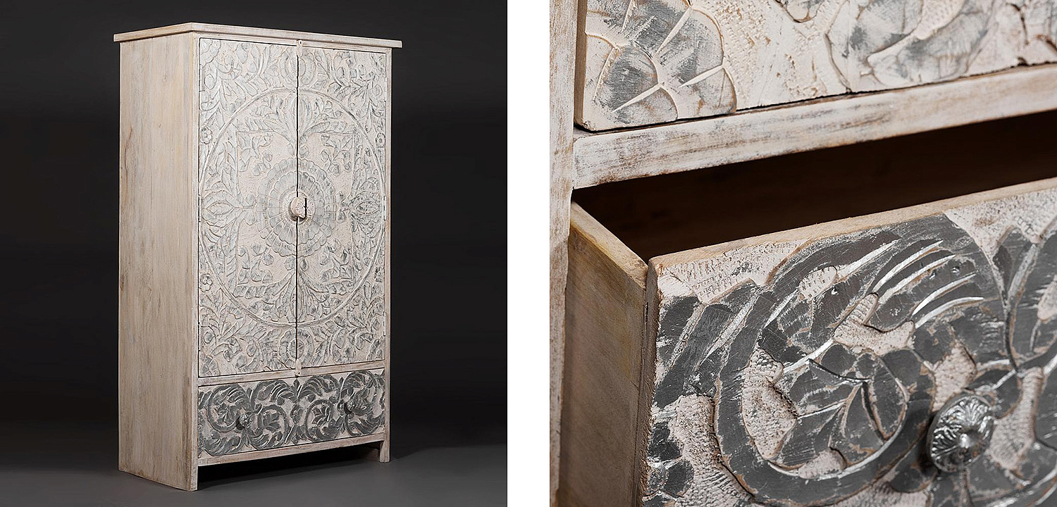 Шкаф Indian antique white Cupboard - Loft-Concept в Ростове-на-Дону