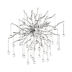 Бра с лучеобразным основанием и подвесками из прозрачного стекла в виде длинных капель Droplet Chandelier варинант исполнения - 7 | Loft Concept в Ростове-на-Дону