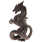 Декоративная статуэтка Дракон Dark Bronze Dragon Holding Sphere Statuette варинант исполнения - 3 | Loft Concept в Ростове-на-Дону