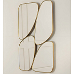 Зеркало в ассиметричной раме золотистого цвета Chaotic варинант исполнения - 1 | Loft Concept в Ростове-на-Дону