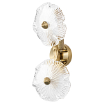 Бра с ветвистыми бронзовыми элементами и стеклянными рифлеными дисками Textured Glass Bra варинант исполнения - 1 | Loft Concept в Ростове-на-Дону