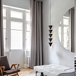 Подвесной светильник светодиодный в виде ряда черных металлических конусов  Herringbone варинант исполнения - 6 | Loft Concept в Ростове-на-Дону