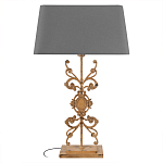 Настольная лампа на ажурном чугунном основании с серым абажуром Openwork Lamp варинант исполнения - 1 | Loft Concept в Ростове-на-Дону