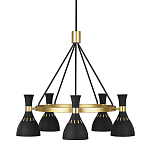 Люстра с 5-ю плафонами в форме песочных часов с узкими перфорированными отверстиями Feiss варинант исполнения - 1 | Loft Concept в Ростове-на-Дону