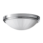 Потолочный светильник для ванных комнат цвета хром с белым матовым ребристым плафоном в форме полусферы Feiss варинант исполнения - 1 | Loft Concept в Ростове-на-Дону