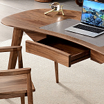 Стол рабочий округлой формы с ящиком  Working Moonnut Table варинант исполнения - 5 | Loft Concept в Ростове-на-Дону