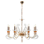 Люстра с 8-ю лампочками и изогнутыми прозрачными элементами из стекла Twisted Glass Candles Chandelier варинант исполнения - 2 | Loft Concept в Ростове-на-Дону