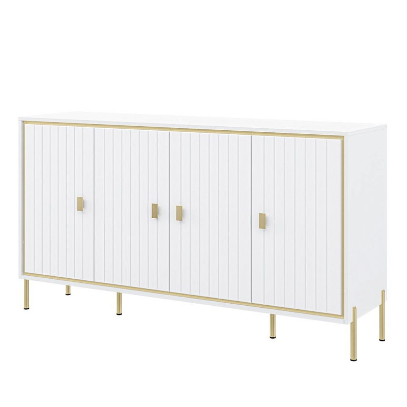 Консоль четырёхдверная с полками Antique Order Белый Золотой в Ростове-на-Дону | Loft Concept 