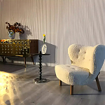 Дизайнерский журнальный стол с основанием в виде черных мраморных бусин Mybimus варинант исполнения - 2 | Loft Concept в Ростове-на-Дону