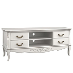 ТВ-тумба белая из массива бука с 4-мя ящиками и 2-мя полками White Provence варинант исполнения - 2 | Loft Concept в Ростове-на-Дону