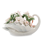 Статуэтка фарфоровая Лебедь с цветами Charming Statuette варинант исполнения - 1 | Loft Concept в Ростове-на-Дону