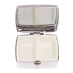 Таблетница карманная квадратная с 2-мя отделениями с зеркалом и накладкой из натурального камня Пегматит Silver Stone Pillboxes варинант исполнения - 3 | Loft Concept в Ростове-на-Дону