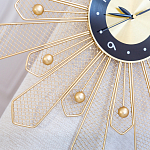 Часы настенные из металла в виде солнца с чёрным циферблатом Mirror Tower Clock варинант исполнения - 3 | Loft Concept в Ростове-на-Дону