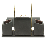 Настольный письменный набор из лемезита и змеевика с часами Royal Accessory варинант исполнения - 5 | Loft Concept в Ростове-на-Дону