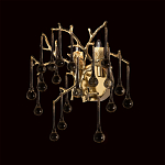 Бра в форме ветвей деревьев золотого цвета с прозрачными подвесками-каплями Droplet Bra варинант исполнения - 2 | Loft Concept в Ростове-на-Дону