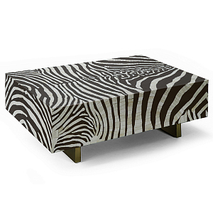 Кофейный стол Kenya Coffee Table Bone Inlay ZEBRA  Black