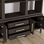 Модульный стеллаж Primo из трех составных элементов Темный орех варинант исполнения - 5 | Loft Concept в Ростове-на-Дону