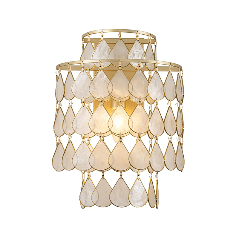 Бра с декором из натуральной морской ракушки Iridescent Light Перламутровый Золотой в Ростове-на-Дону | Loft Concept 