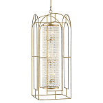 Люстра золотая с внутренним цилиндром из хрустальных бусин Romantic Lantern варинант исполнения - 2 | Loft Concept в Ростове-на-Дону