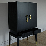 Кабинетный шкаф Elsa Dreams Black с 2-мя ящиками варинант исполнения - 2 | Loft Concept в Ростове-на-Дону