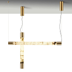 Подвесной светильник с цилиндрическим плафоном из алебастра PEARLS Suspension варинант исполнения - 3 | Loft Concept в Ростове-на-Дону