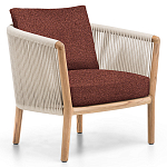 Дизайнерское уличное кресло из массива дерева с веревочной спинкой BOBOLI Armchair варинант исполнения - 1 | Loft Concept в Ростове-на-Дону