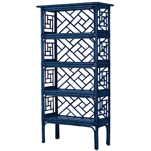 Стеллаж Синий Bamboo Chippendale Etagere Blue