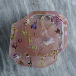 Шкатулка из эпоксидной смолы с цветами розовая Epoxy Resin Square Box Pink варинант исполнения - 6 | Loft Concept в Ростове-на-Дону