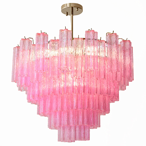Элитная Люстра Textured Glass Pink Chandelier Ярко Розовое стекло