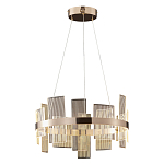 Люстра подвесная круглая с рифлёными прозрачными элементами и золотым основанием Aurea Vista варинант исполнения - 1 | Loft Concept в Ростове-на-Дону