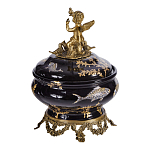 Шкатулка черного цвета с бронзовым ангелом Eden Garden варинант исполнения - 3 | Loft Concept в Ростове-на-Дону