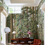 Обои ручная роспись Redwoods Sequoia on Sterling Silver gilded paper варинант исполнения - 1 | Loft Concept в Ростове-на-Дону