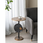 Столик приставной с абстрактным основанием и акцентом в виде золотистого диска Heavenly Space варинант исполнения - 7 | Loft Concept в Ростове-на-Дону