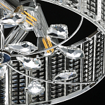 Люстра круглая на цепи цвета хром с прозрачными рельефными хрустальными пластинами Textured Glass Chandelier варинант исполнения - 7 | Loft Concept в Ростове-на-Дону