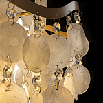 Люстра подвесная с белыми перламутровыми подвесками и изогнутыми золотистыми элементами Диаметр 50 см SHELL Chandelier варинант исполнения - 4 | Loft Concept в Ростове-на-Дону