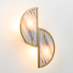 Бра с двумя полукруглыми плафонами из искусственного алебастра в бронзовой оправе Marbella варинант исполнения - 8 | Loft Concept в Ростове-на-Дону