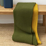 Плед из хлопка жемчужной вязки оливкового цвета Waffle Comfort варинант исполнения - 6 | Loft Concept в Ростове-на-Дону