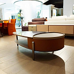 Дизайнерский журнальный стол овальной формы с открывающейся столешницей Caleb Coffee Table варинант исполнения - 2 | Loft Concept в Ростове-на-Дону