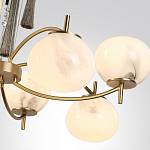 Люстра подвесная с 8-ю шарообразными плафонами из белого стекла с подвесками из камня и кисточками Agatelle варинант исполнения - 6 | Loft Concept в Ростове-на-Дону