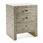 Тумбочка прикроватная Bogense Bone Inlay Bedside Beige варинант исполнения - 1 | Loft Concept в Ростове-на-Дону